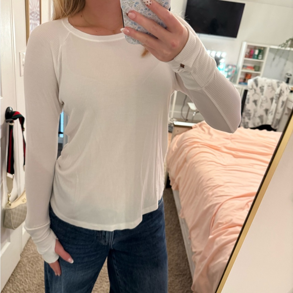 Aerie White Long Sleeve Tee